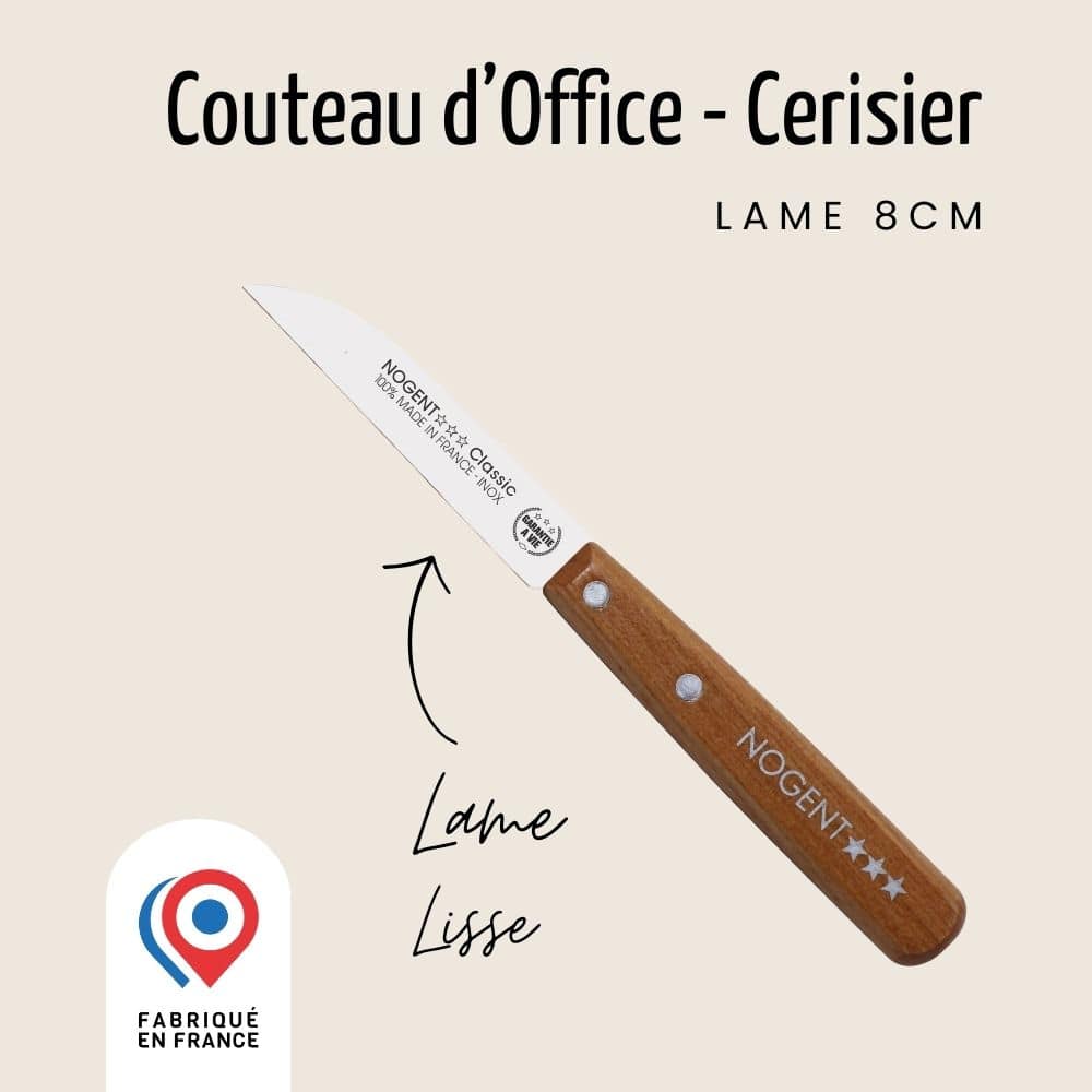 Couteau d’Office – Lame Lisse 8 cm | Classic Bois