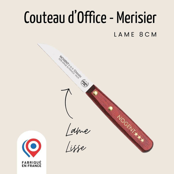 Couteau d’Office – Lame Lisse 8 cm | Classic Bois