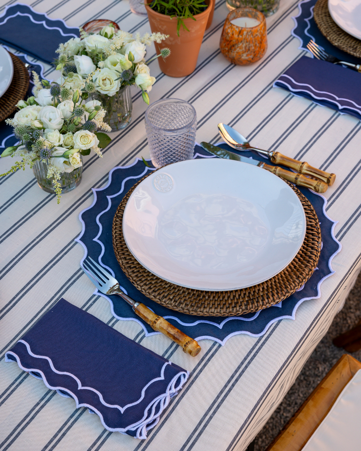 Set de table Navy, bleu marine et blanc