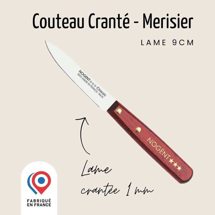 Couteau d’Office – Lame 9 cm Crantée 1 mm | Nogent Iconic