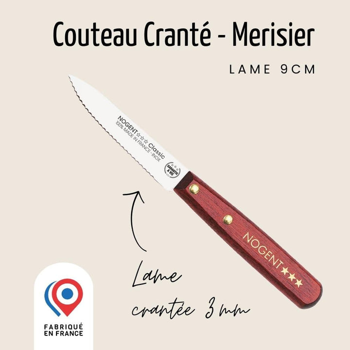 Couteau d’Office – Lame 9 cm Crantée 3 mm | Classic Bois