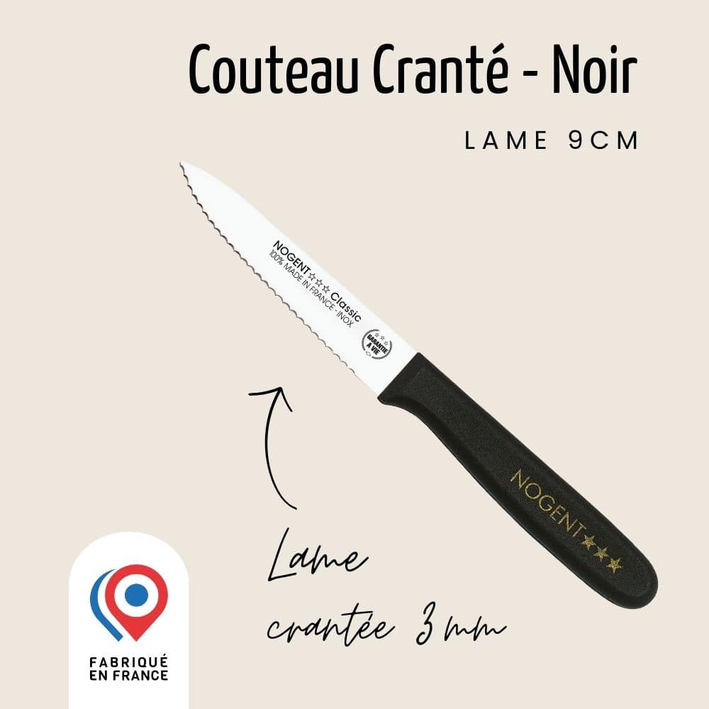 Couteau d’Office – Lame 9 cm Crantée 3 mm | Classic Polypro