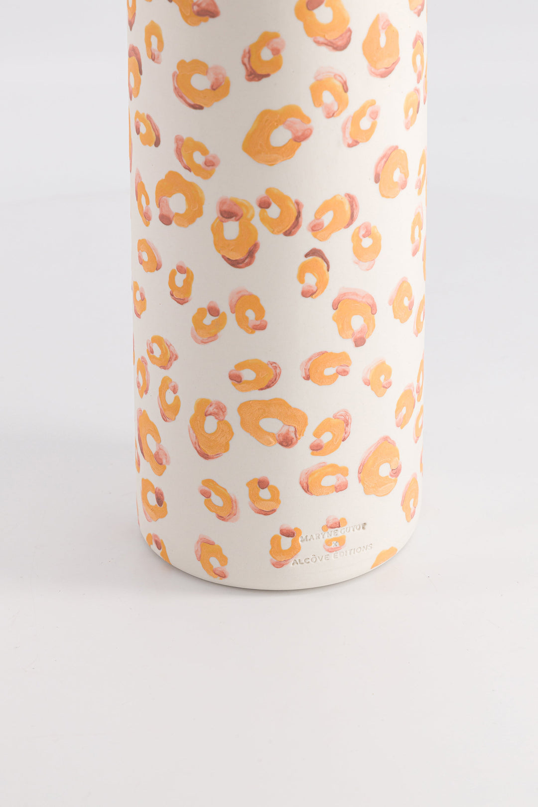 Tall vase with yellow and pink leopard print - ALMA