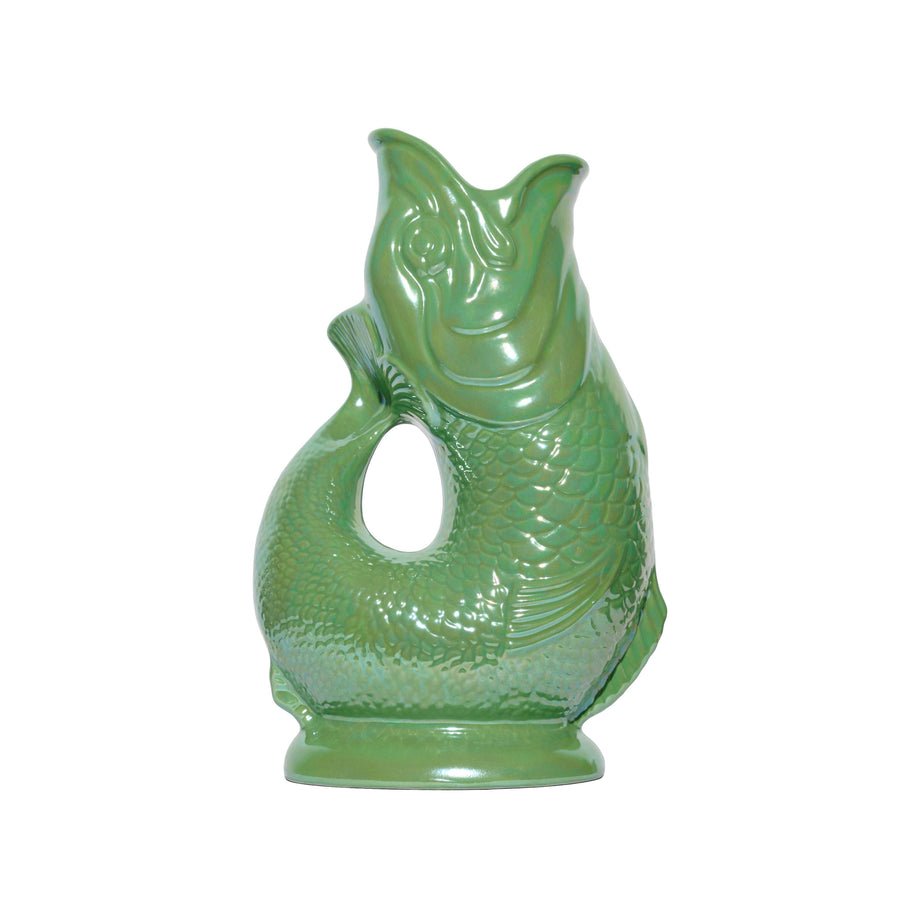 Autenthique carafe poisson "Glouglou" | Vert pomme irisé