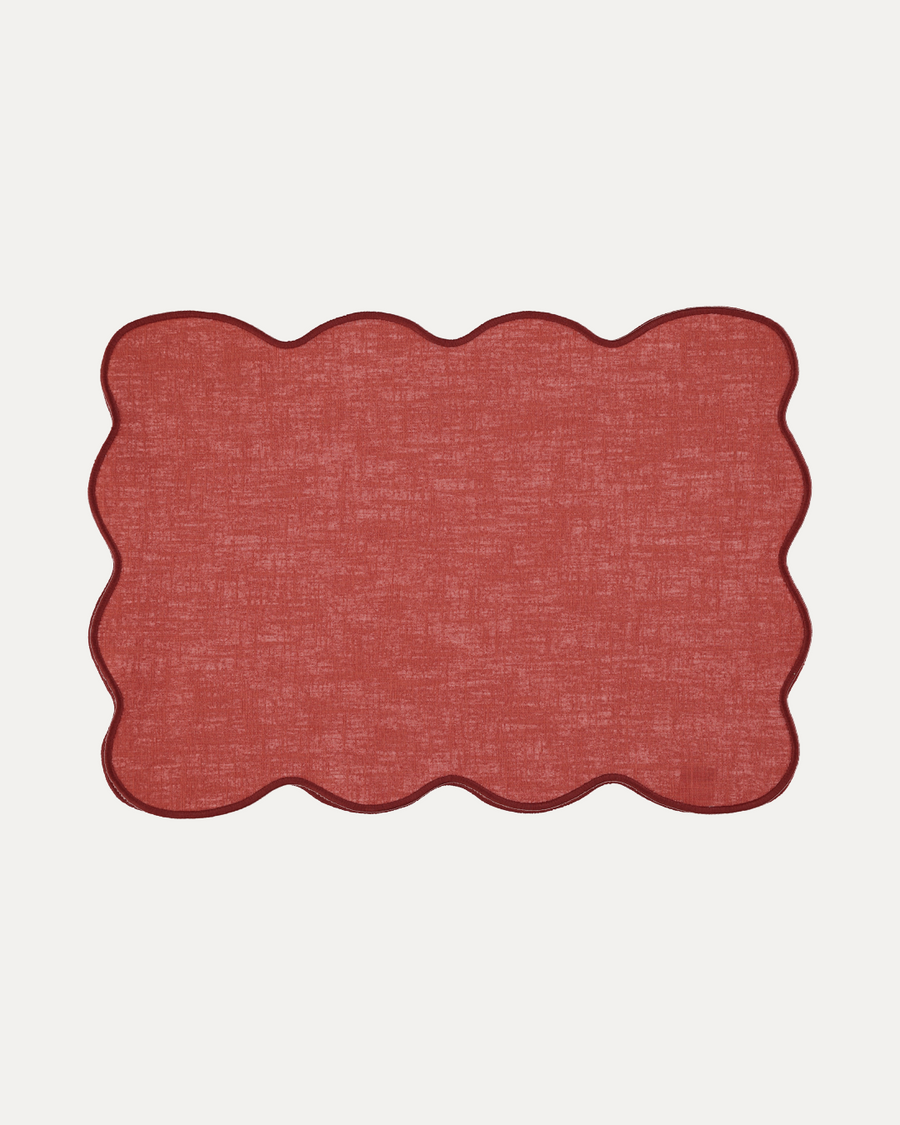 Set de table anti-tâche Palma, Terracotta et feston rouge Sets de table Mariaida Home