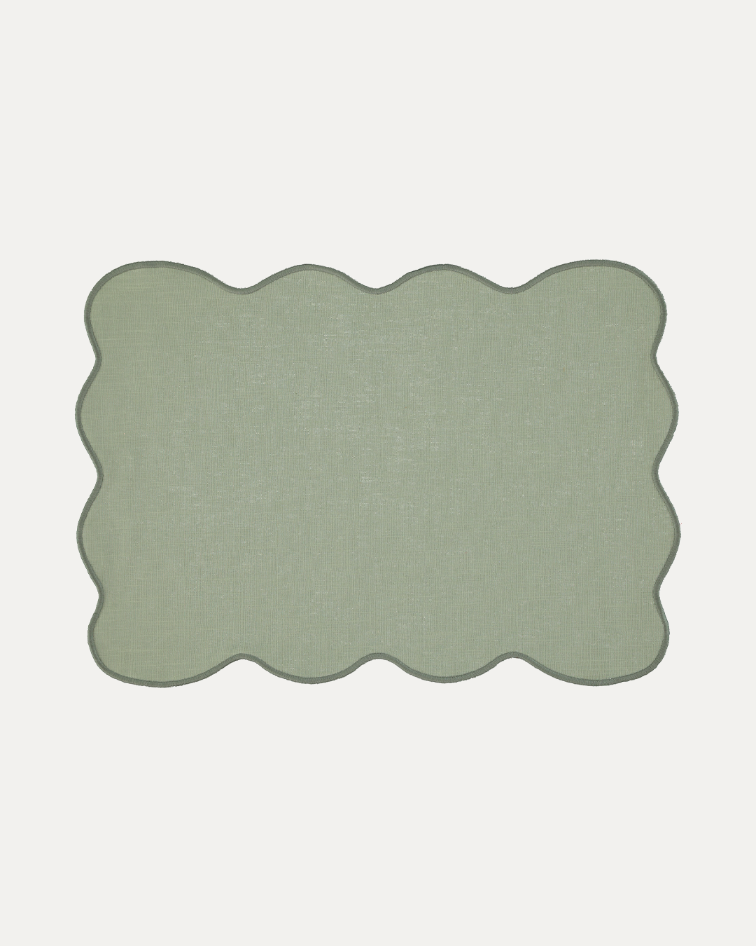 Set de table Palma anti-tâche vert et feston vert Sets de table Mariaida Home