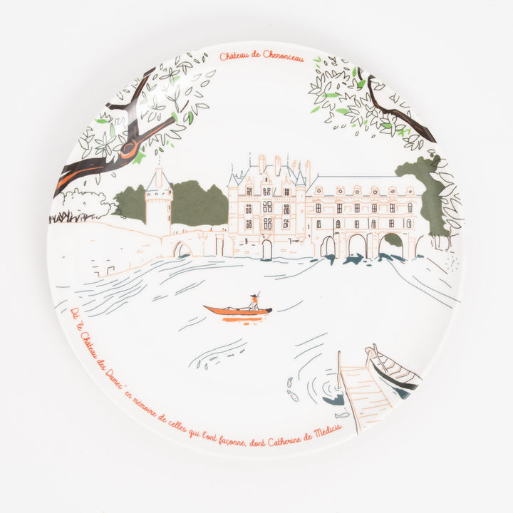 Melamine dessert plate - Château de Chenonceau - Ø 21 cm