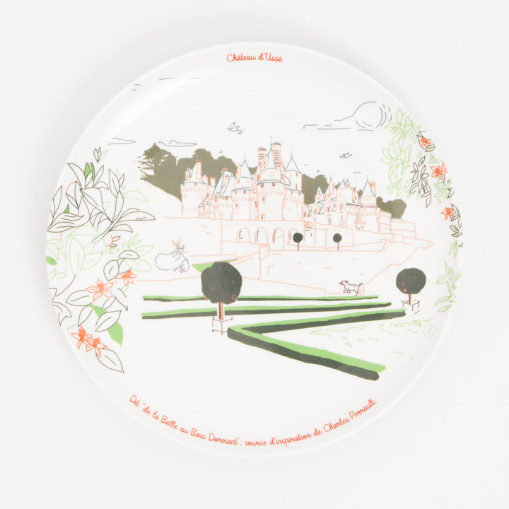 Melamine dessert plate - Château d'Ussé - Ø 21 cm