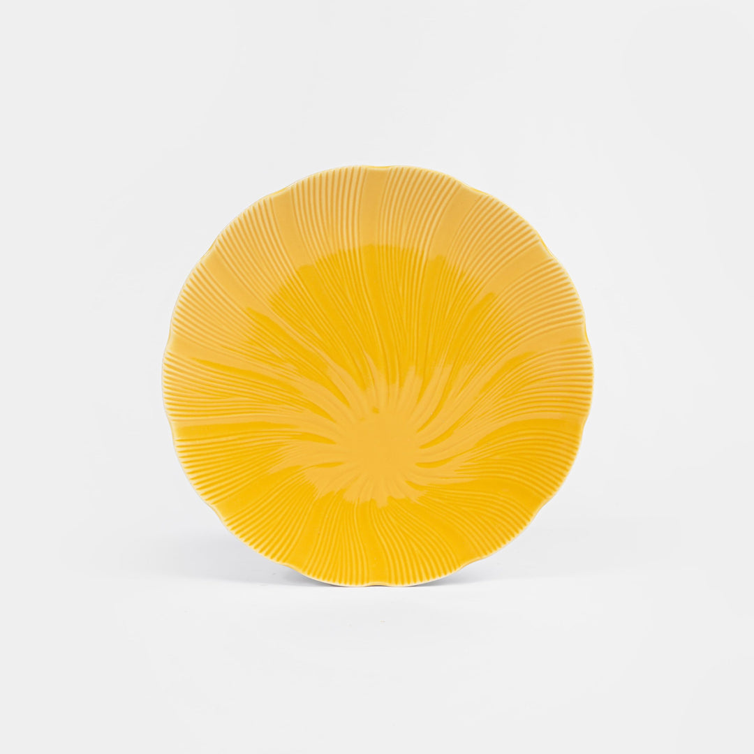 L'assiette plate en porcelaine Tahiti - Jaune