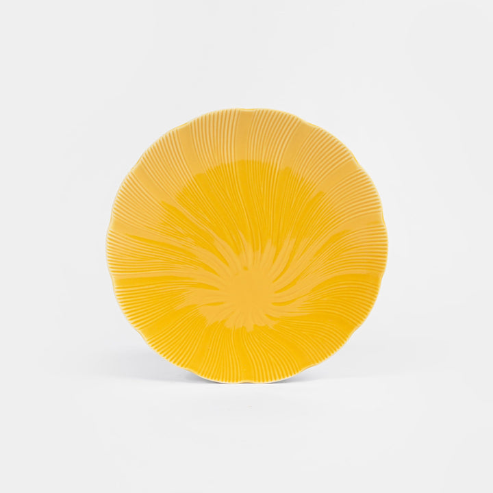 L'assiette plate en porcelaine Tahiti - Jaune