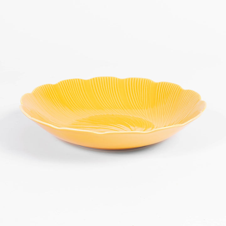 L'assiette creuse en porcelaine Tahiti - Jaune