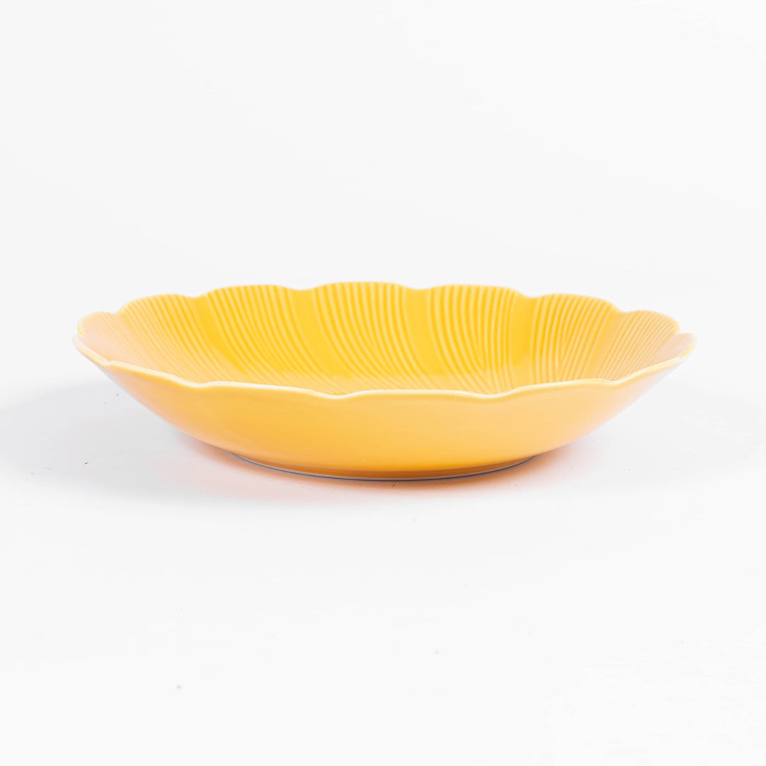 L'assiette creuse en porcelaine Tahiti - Jaune