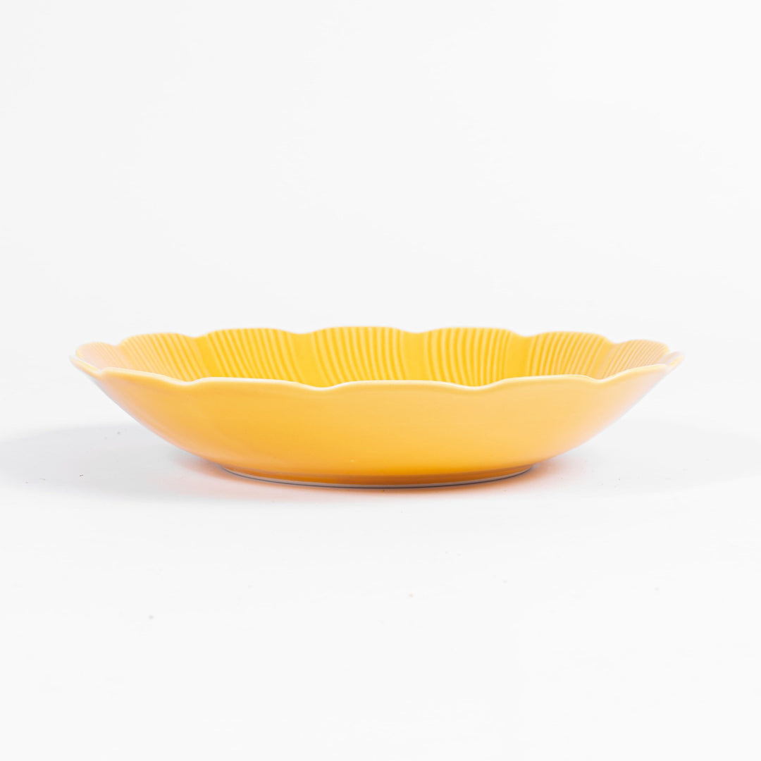 L'assiette creuse en porcelaine Tahiti - Jaune