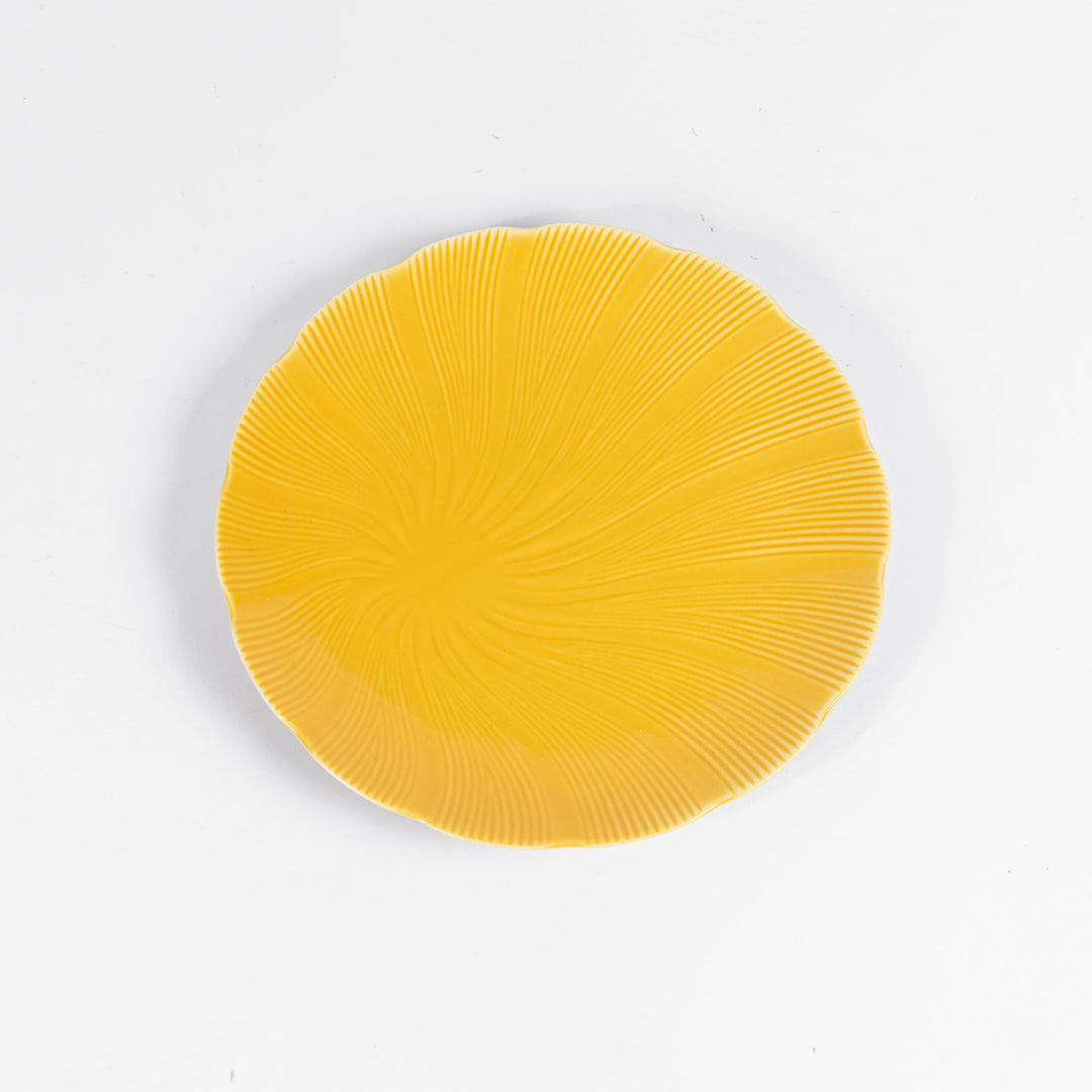 L'assiette plate en porcelaine Tahiti - Jaune