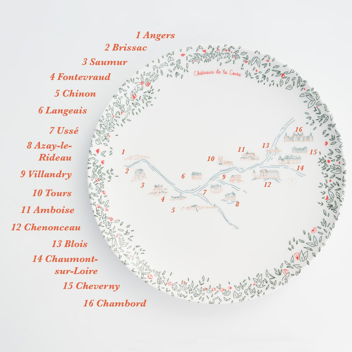 Large melamine dinner plate - The Loire Valley castles - Ø 24 cm