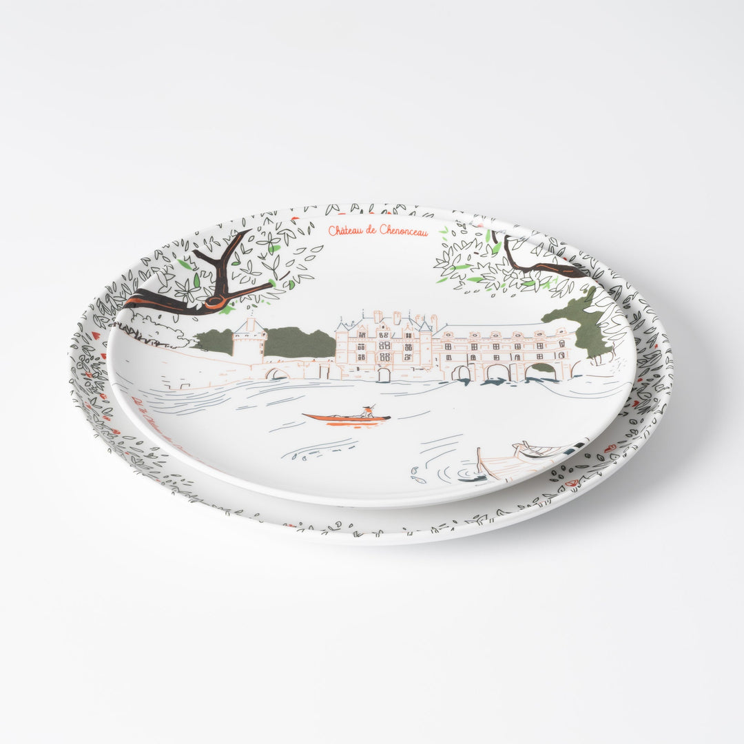 Melamine dessert plate - Château de Chenonceau - Ø 21 cm