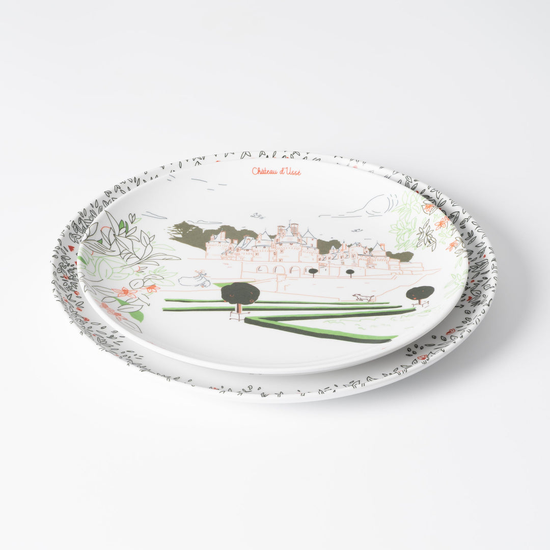Melamine dessert plate - Château d'Ussé - Ø 21 cm