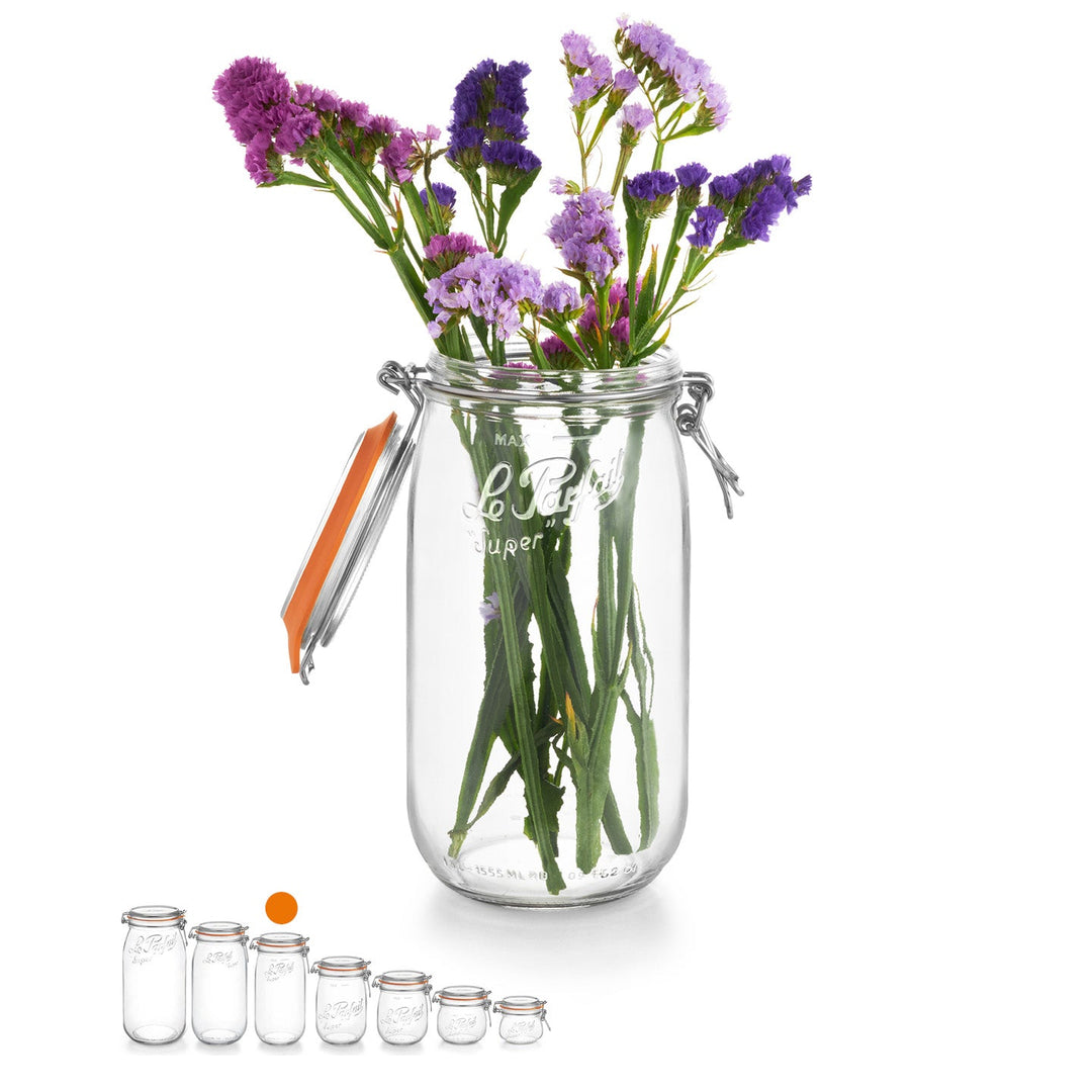 Bocal Le Parfait Super 1.5 L - Rempli de fleurs