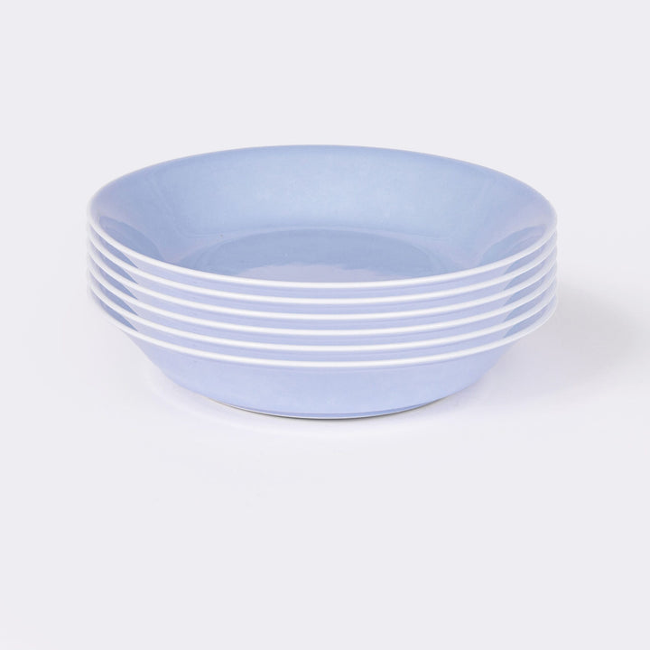 L'assiette creuse ronde en porcelaine - Bleu pastel