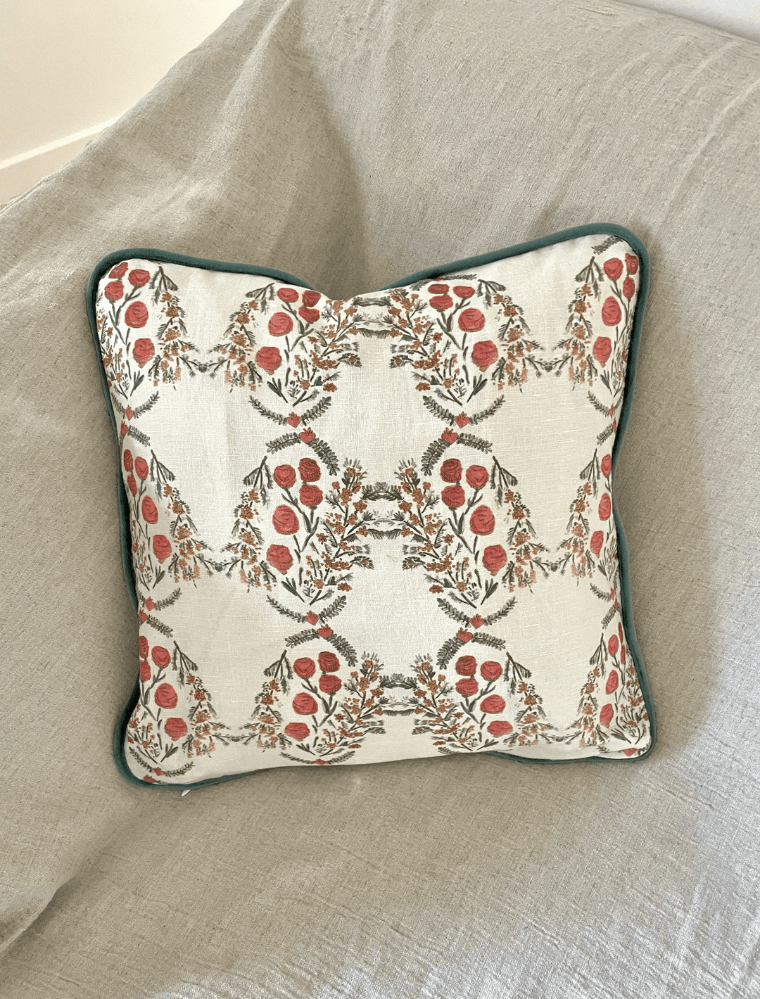 Housse de coussin mat - Mimosa - Fond sable Housses de coussins Maison Datcha