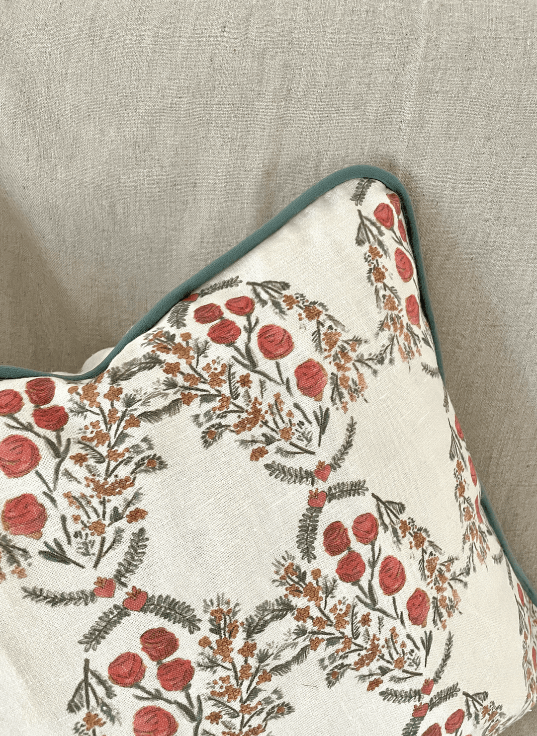 Housse de coussin mat - Mimosa - Fond sable Housses de coussins Maison Datcha