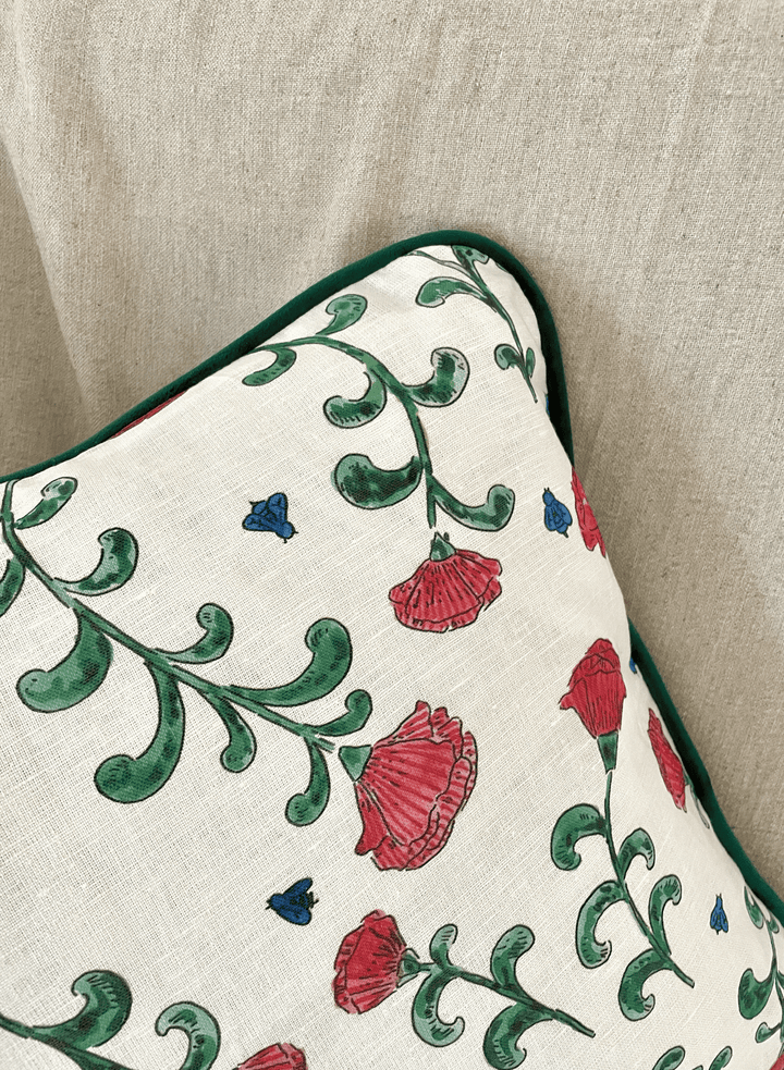 Housse de coussin mat - Fleurs anglaises - Fond blanc Housses de coussins Maison Datcha