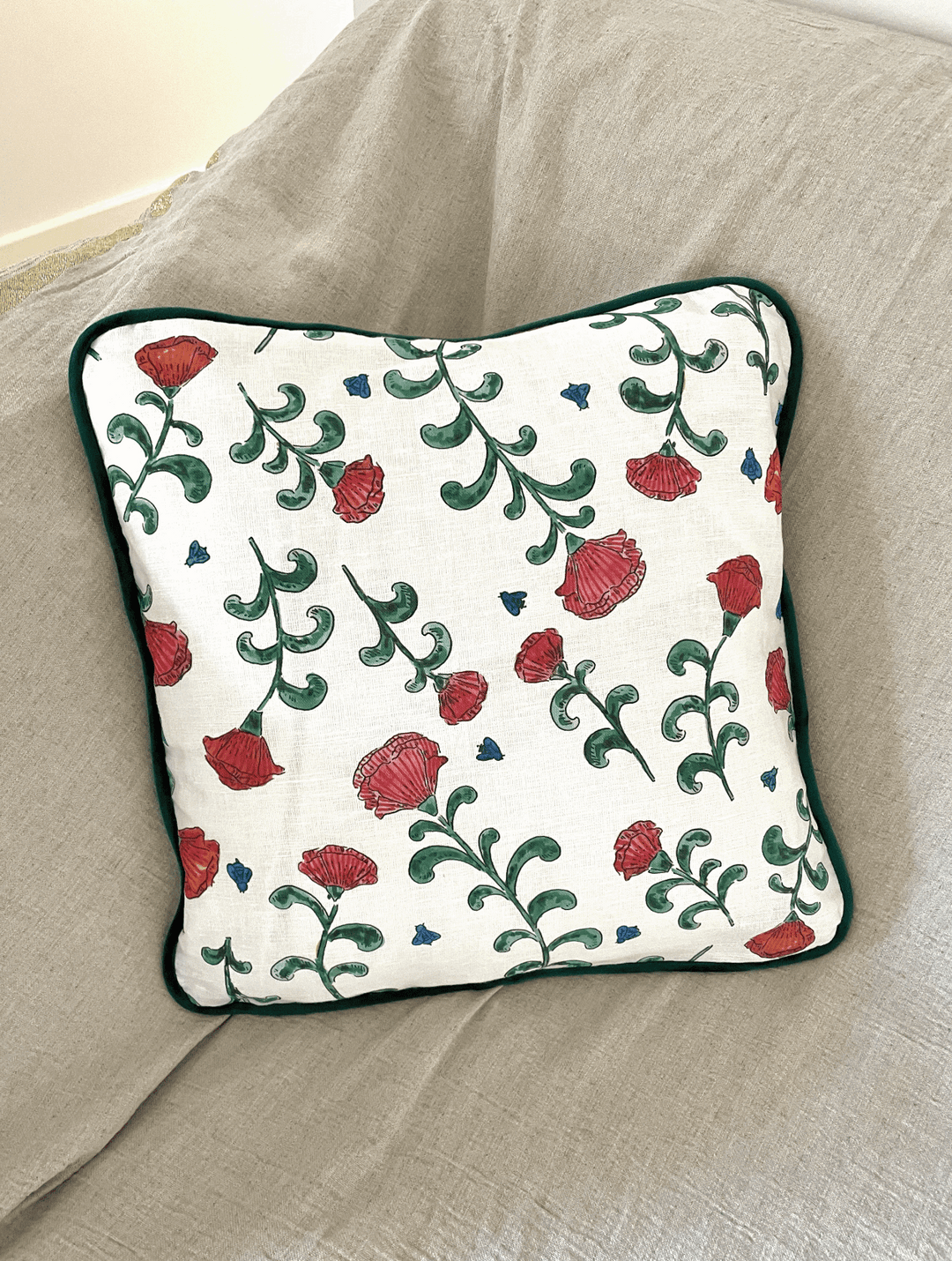 Housse de coussin mat - Fleurs anglaises - Fond blanc Housses de coussins Maison Datcha