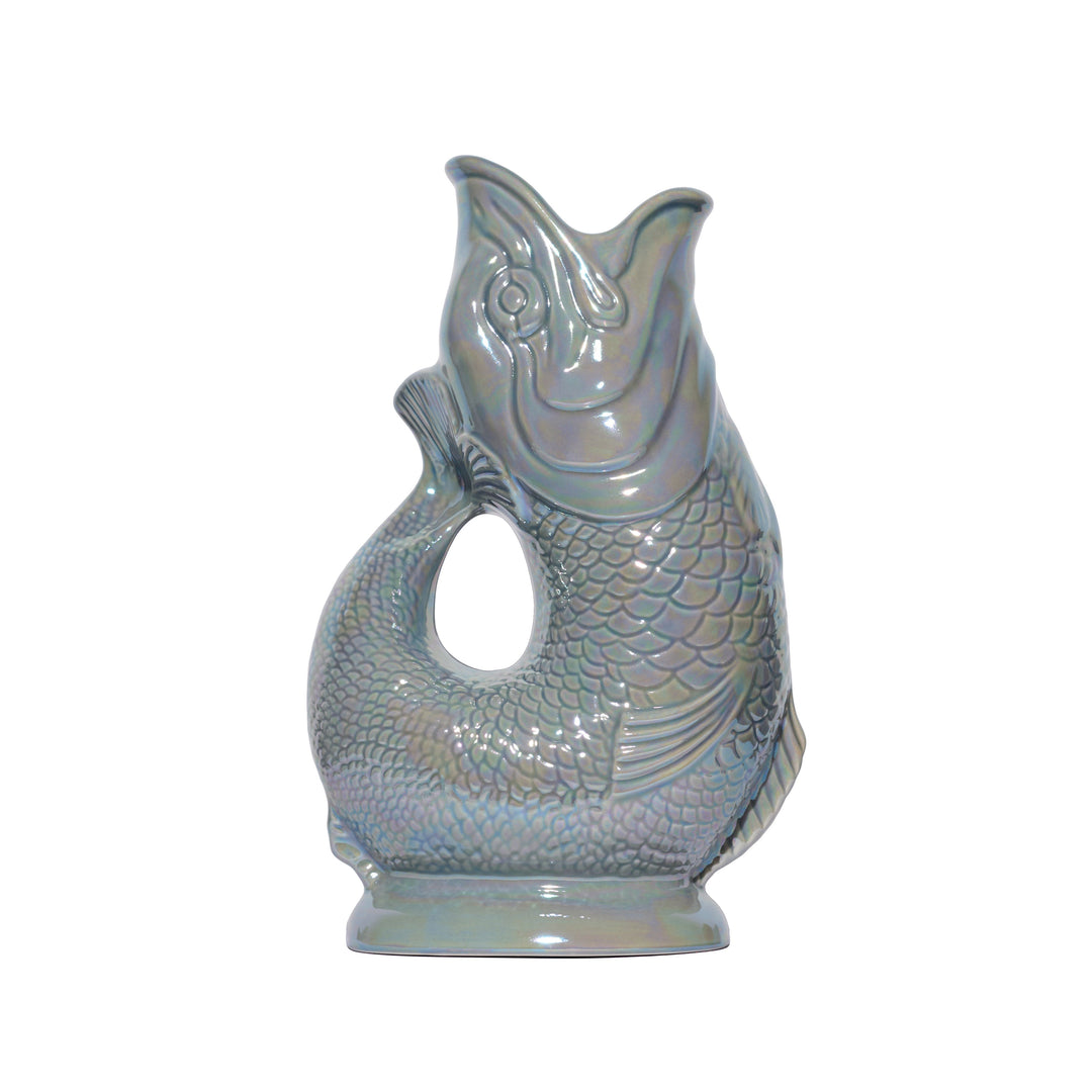 Authentic Fish Gluggle Jug | Gluggle jug | Iridescent dark grey