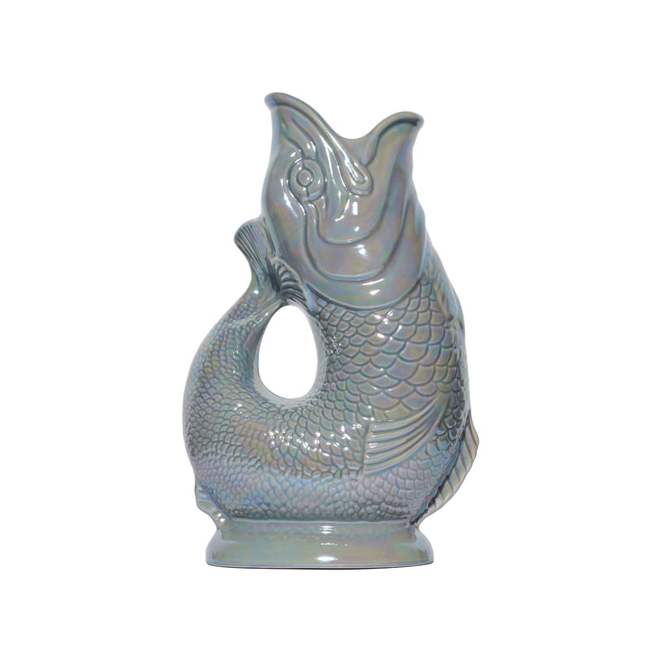 Authentic Fish Gluggle Jug | Gluggle jug | Iridescent dark grey