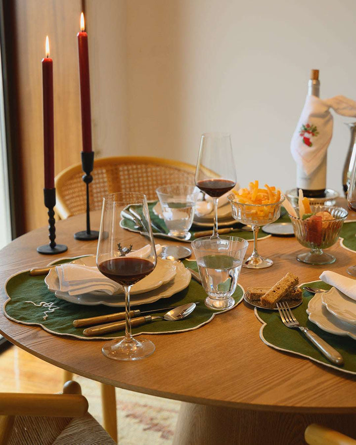 Set de table Bow, Vert et blanc