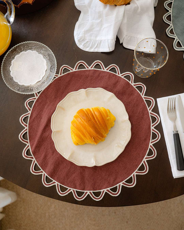 Set de table Halo, bordeaux et écru Sets de table Mariaida Home