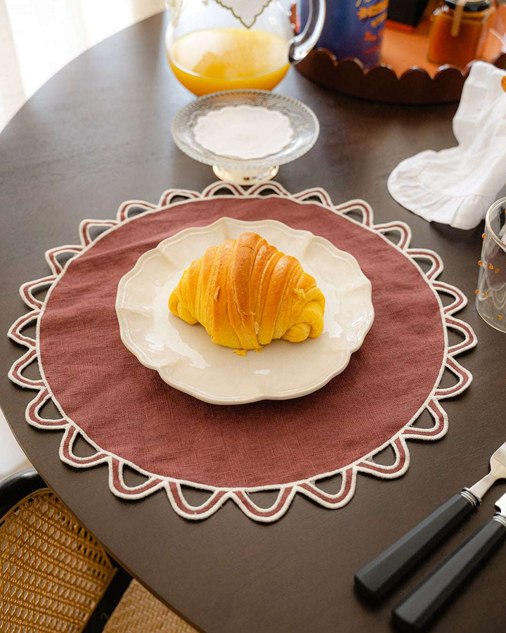 Set de table Halo, bordeaux et écru Sets de table Mariaida Home