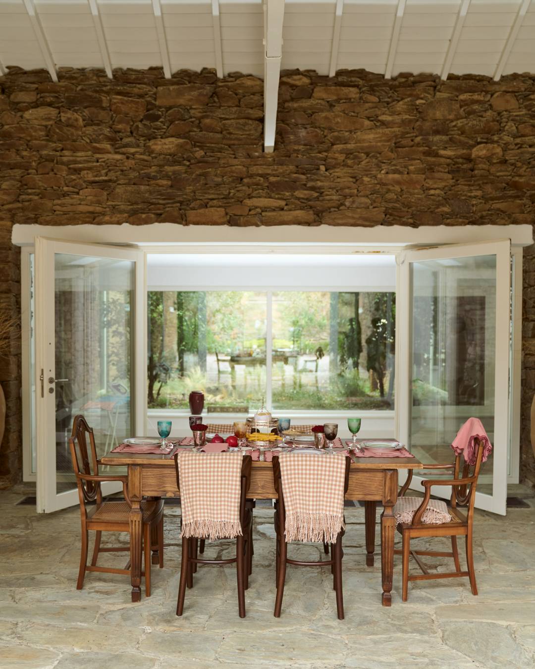 Set de table Ondulado, Saumon et feston rouge Sets de table Mariaida Home