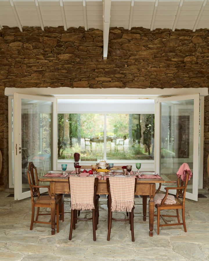 Set de table Ondulado, Saumon et feston rouge Sets de table Mariaida Home