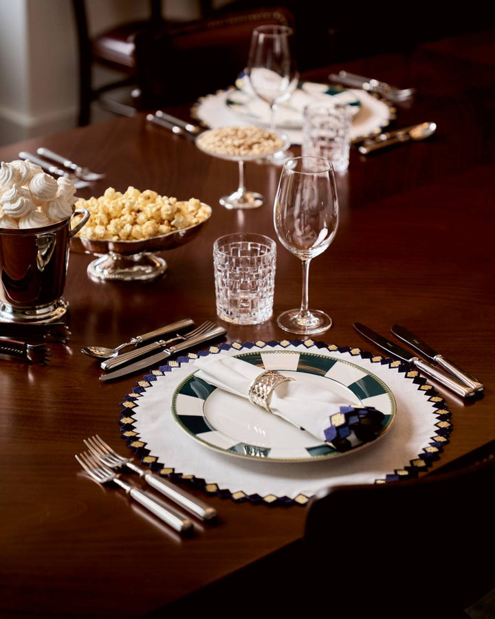 Set de table Fado blanc, bleu foncé et doré Sets de table Mariaida Home