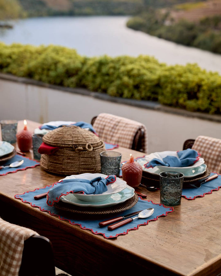 Set de table Porto, Bleu et Rouge Sets de table Mariaida Home