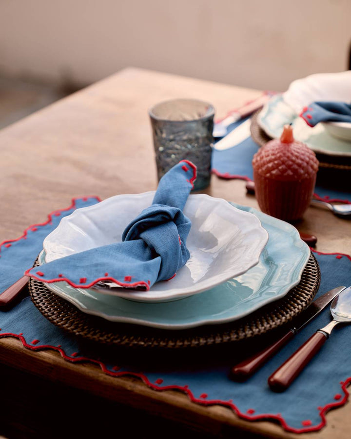 Set de table Porto, Bleu et Rouge Sets de table Mariaida Home