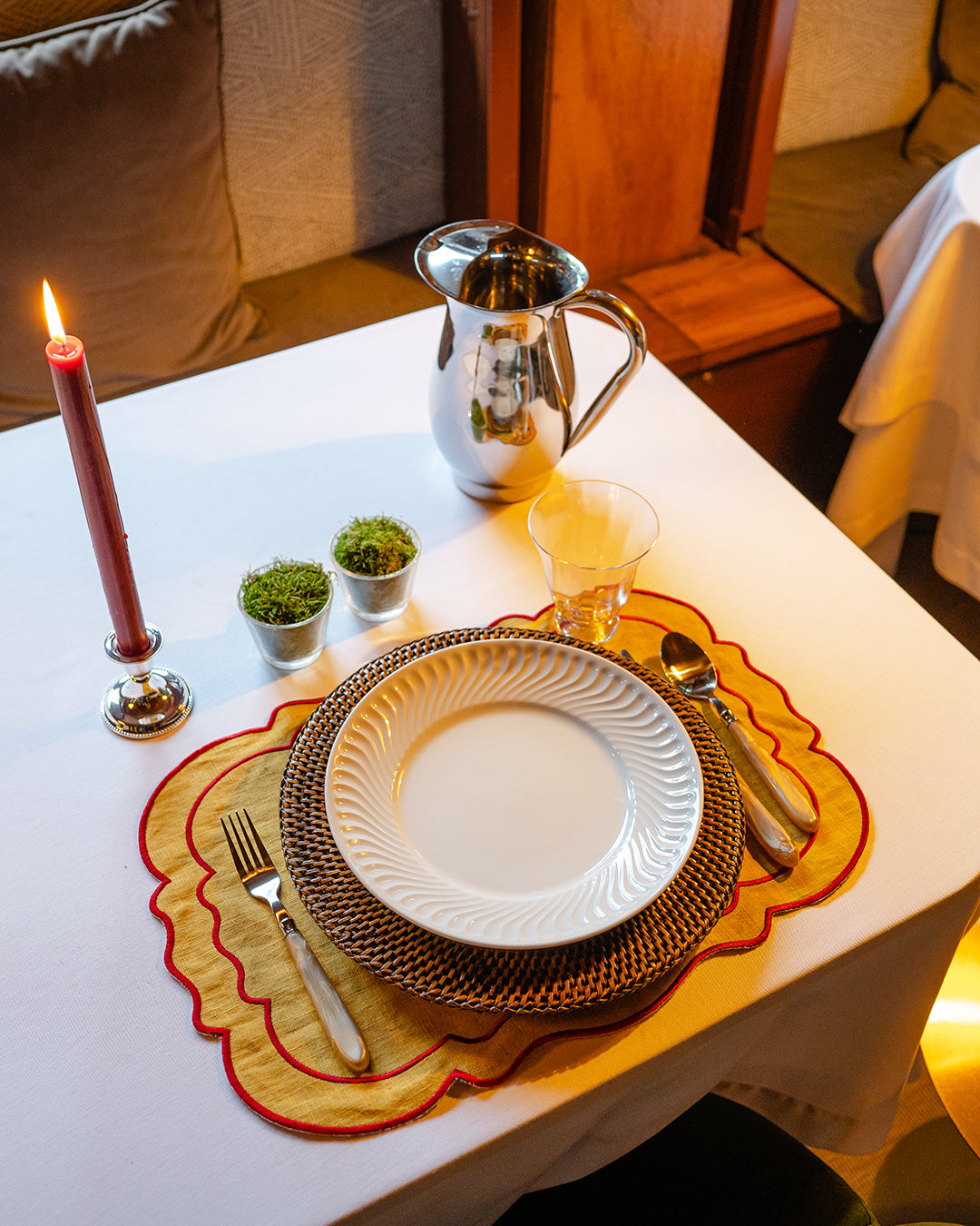 Set de table Clou, Moutarde et bordeaux