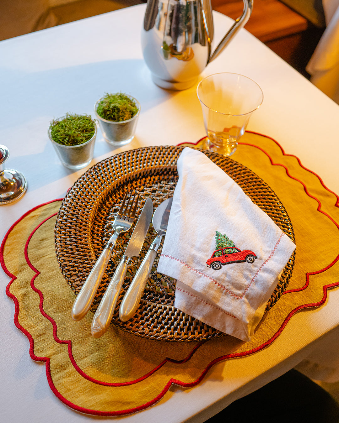 Set de table Clou, Moutarde et bordeaux