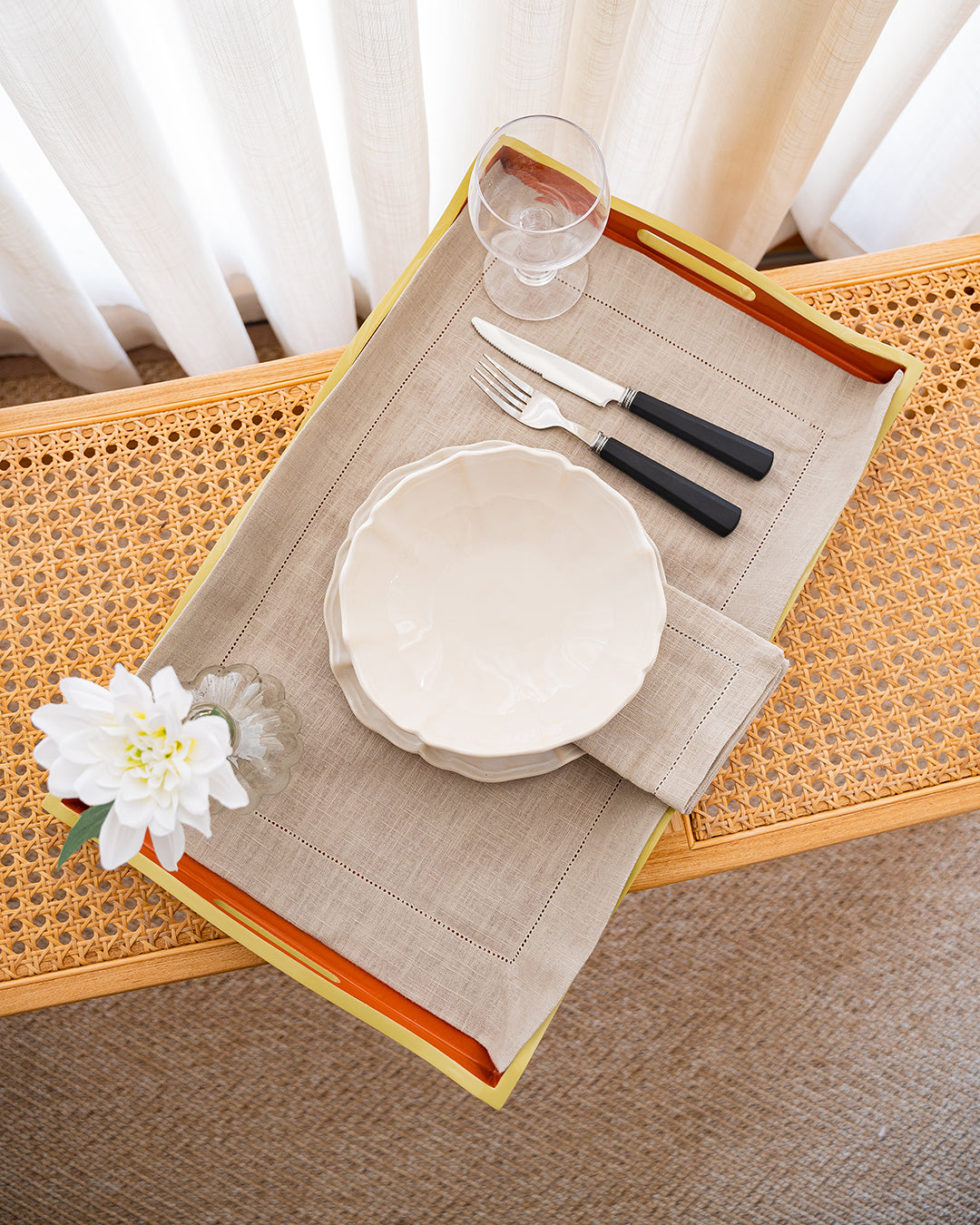 Set de table beige en lin Sets de table Mariaida Home