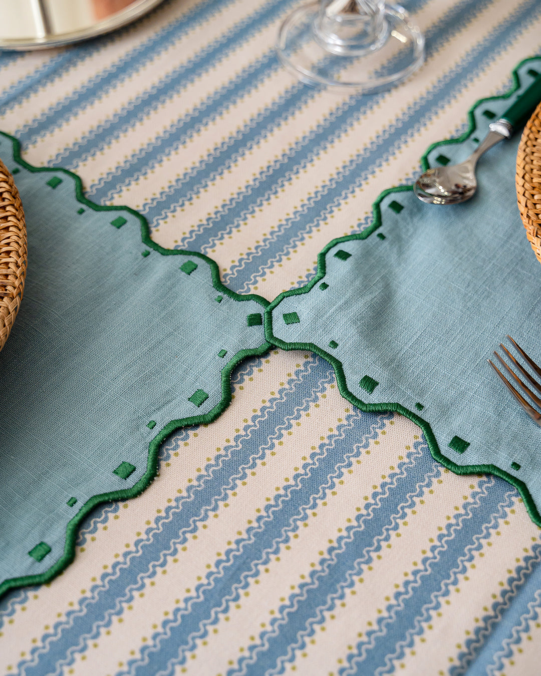 Set de table Porto, bleu et vert Sets de table Mariaida Home
