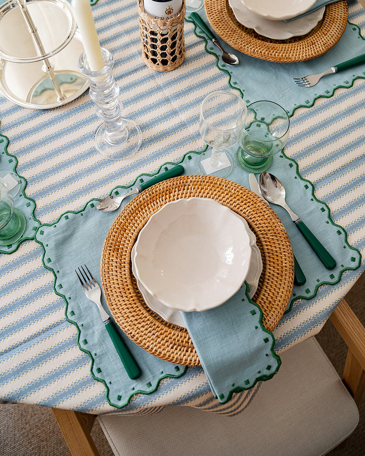 Set de table Porto, bleu et vert Sets de table Mariaida Home