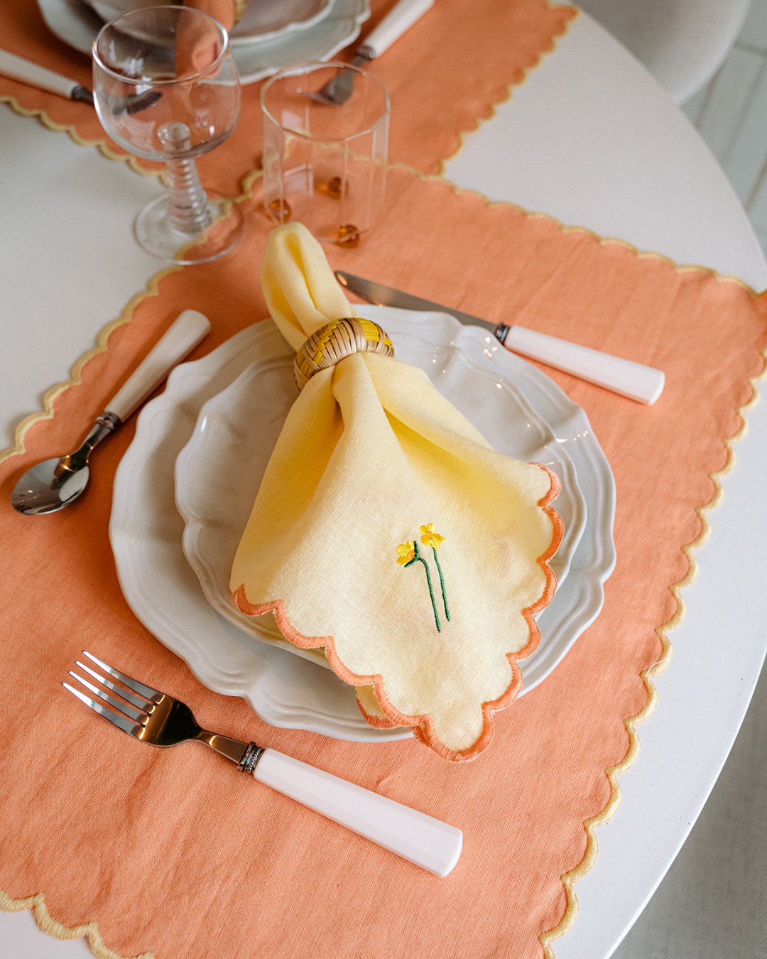 Serviette de table Mãe Aurora jaune