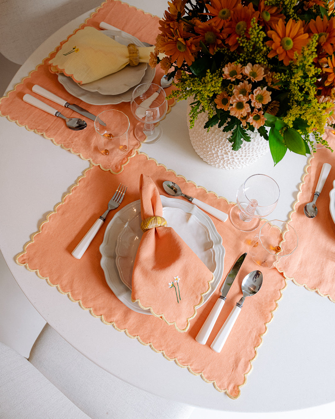 Set de table Maé Aurora, Orange et feston jaune Sets de table Mariaida Home