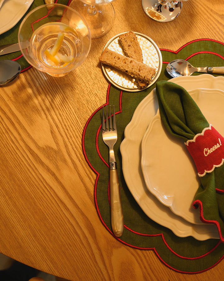 Set de table Dália, Vert et Bordeaux