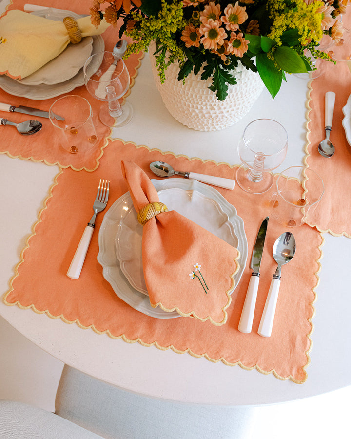 Set de table Maé Aurora, Orange et feston jaune Sets de table Mariaida Home
