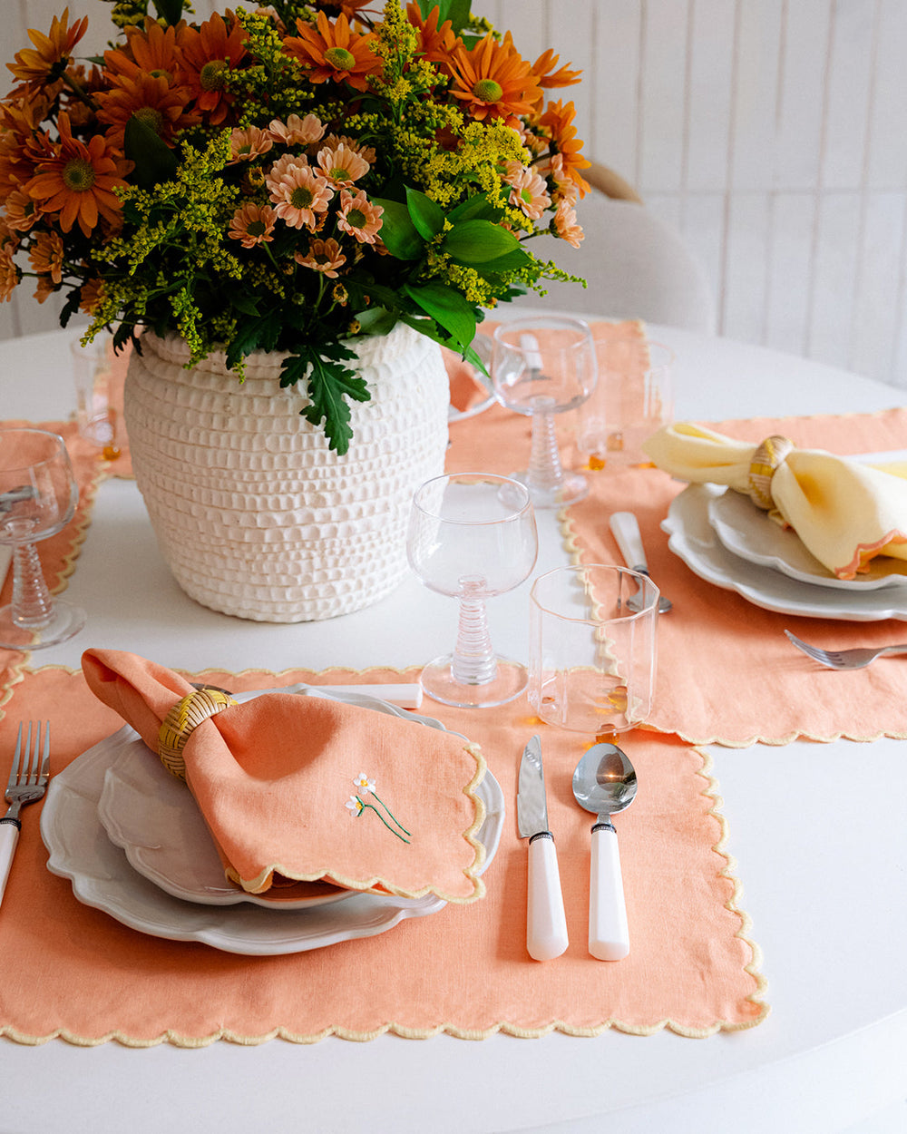 Set de table Maé Aurora, Orange et feston jaune Sets de table Mariaida Home