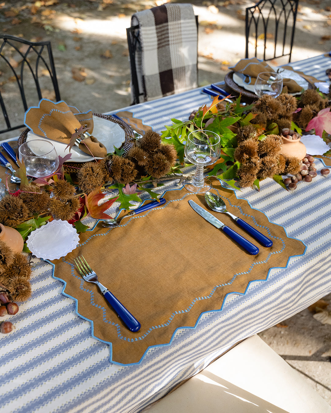 Set de table Alba marron & bleu clair