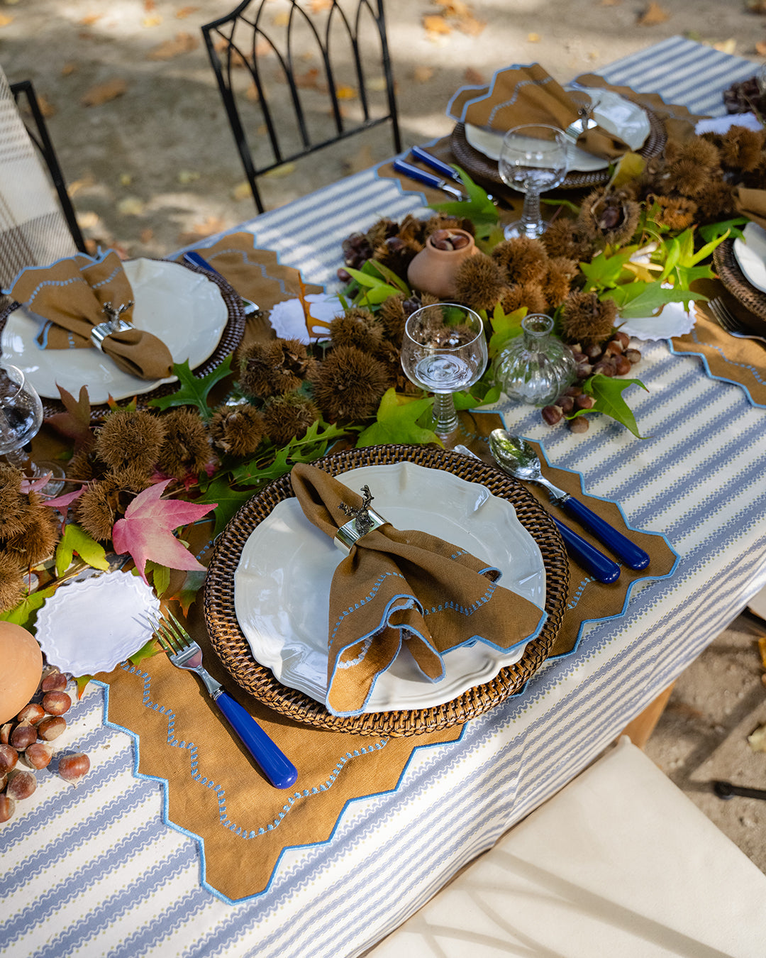 Set de table Alba marron & bleu clair