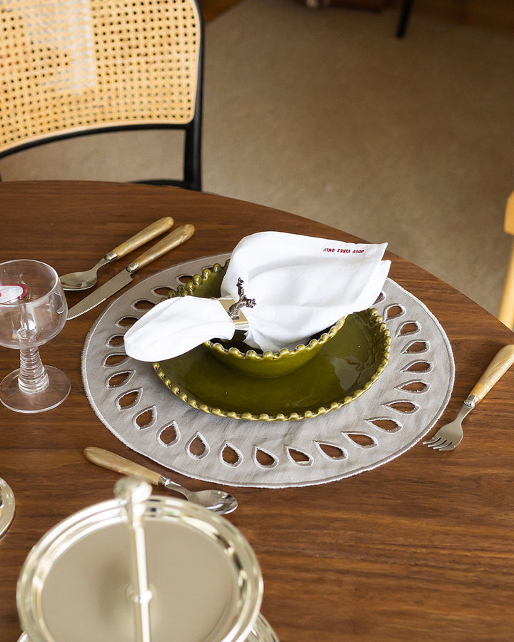 Set de table Viseu, gris sur gris